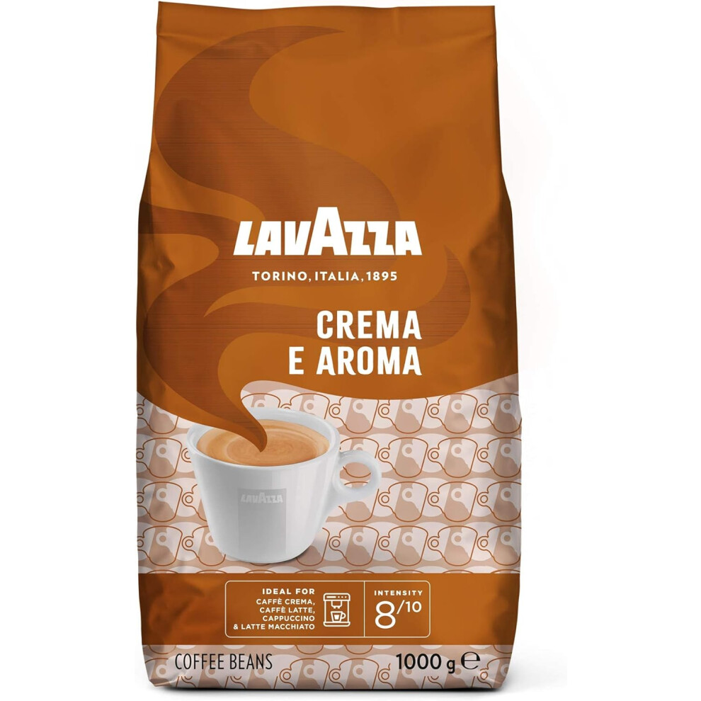 Lavazza Crema e Aroma, Arabica and Robusta Medium Roast Coffee Beans, 1 kg (Pack of 1)