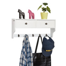 SoBuy FRG178-W, Wall Coat Rack Wall Shelf Wall Cabinet Wall Storage