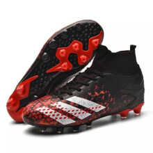 (Black?Moulded Studs?, UK 2=EU35=Inner length22.5cm) Men Junior Boy Football Boots AG/TF Soccer Training Shoes Sneaker Size UK 3.5-11