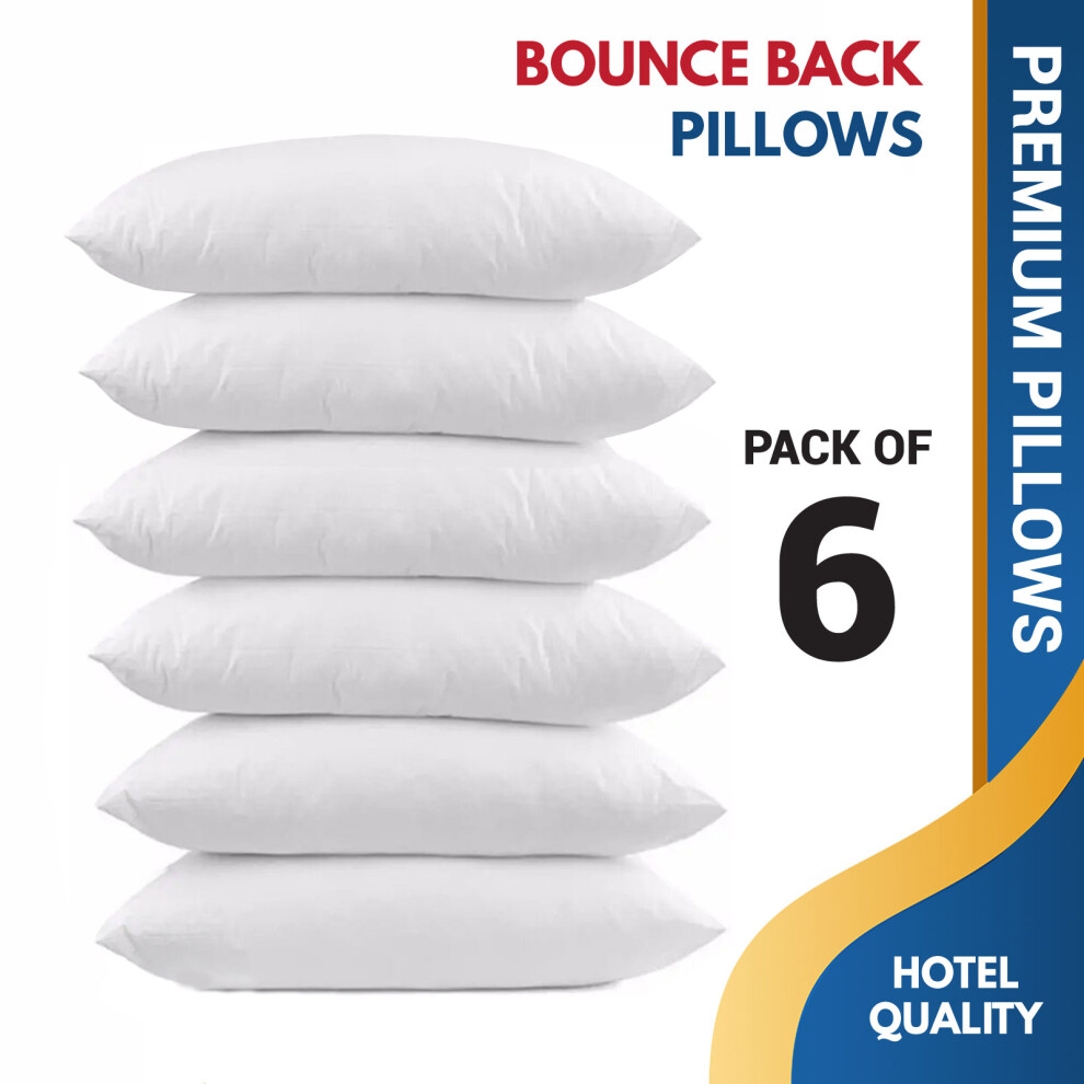 Oxford Homeware (Pack Of 6) Filled Pillows Bounce Back Pillow Pack Of 2,4 & 6