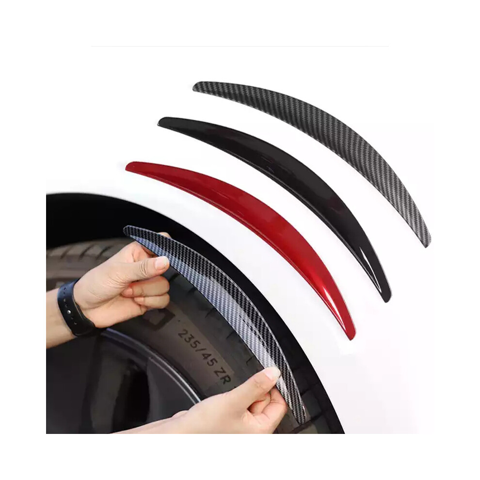 (Glossy Carbon Fiber) 4Pcs Car Wheel Eyebrow Arch Trim Side Fender Strip For Tesla Model 3 2017 9009166467482