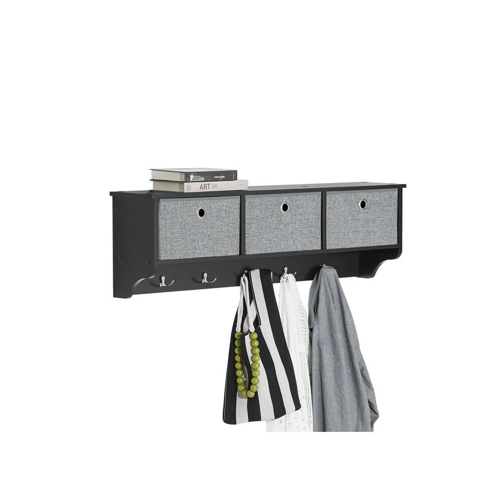 SoBuy FRG282-SCH, Wall Coat Rack Wall Shelf Wall Storage Cabinet Unit
