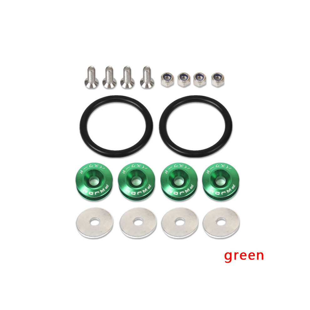 (Green) Aluminum Bumper Quick Release Fasteners Fender Washers Tuning Car Universal Green 9009166494228