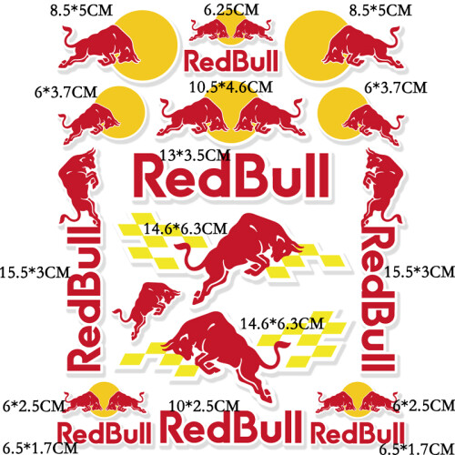 (FG083) Motorcycle  Red Bull Stickers Logo Helmet Tank DecalVehicle Wraps