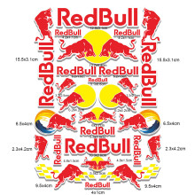 (A8042) Vinly Red Bull Sticker Decal Motorcycle Helmet Tank Logo KitVehicle Wraps