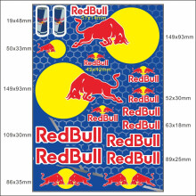 (PH003) Big Red Bull Sticker Decal Motorcycle Helmet Tank Logo KitVehicle Wraps