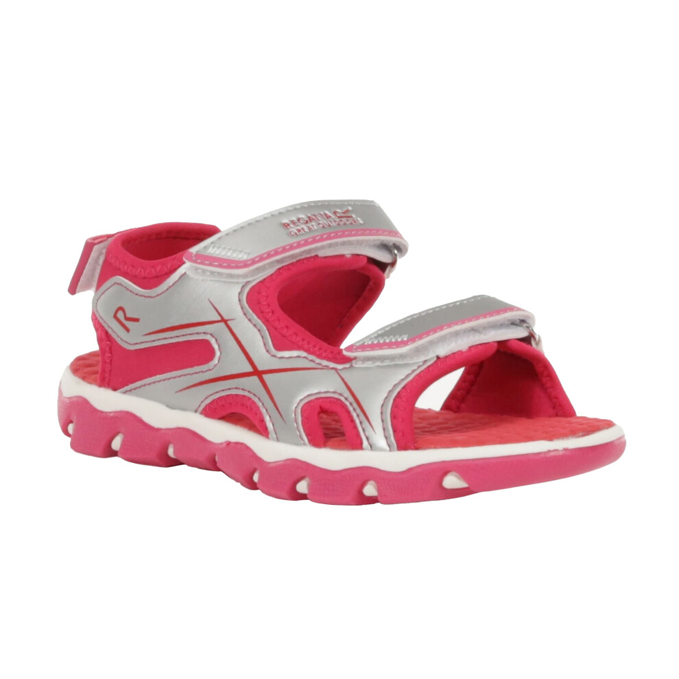 (10 Child UK, Silver/Duchess Pink) Regatta Childrens/Kids Kota Drift Sandals