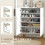 Homcom HOMCOM Shoe Storage Cabinet with Soft-Close Hinges and Adjust Shelves, White 5