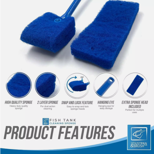 Fish Tank Cleaning Kit Brush Cleaner Glass Long Algae Scraper Aquarium 1