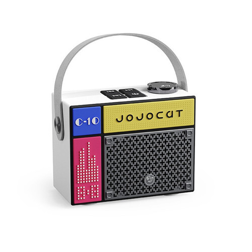 (White) Portable Bluetooth Speaker with Deep Bass Support TF Card