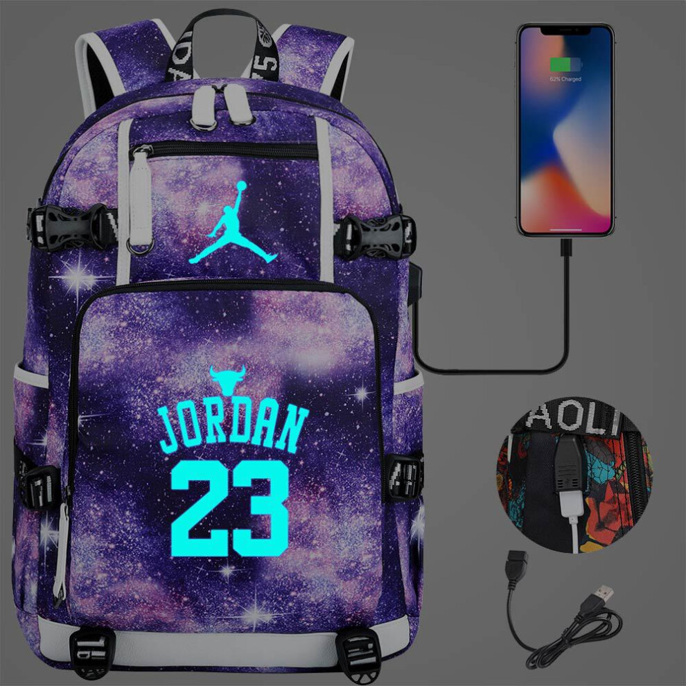 Bagaco (Style 11) Basketball Football Player Jordan Backpack Usb Ruckpack Kid Student School Bags