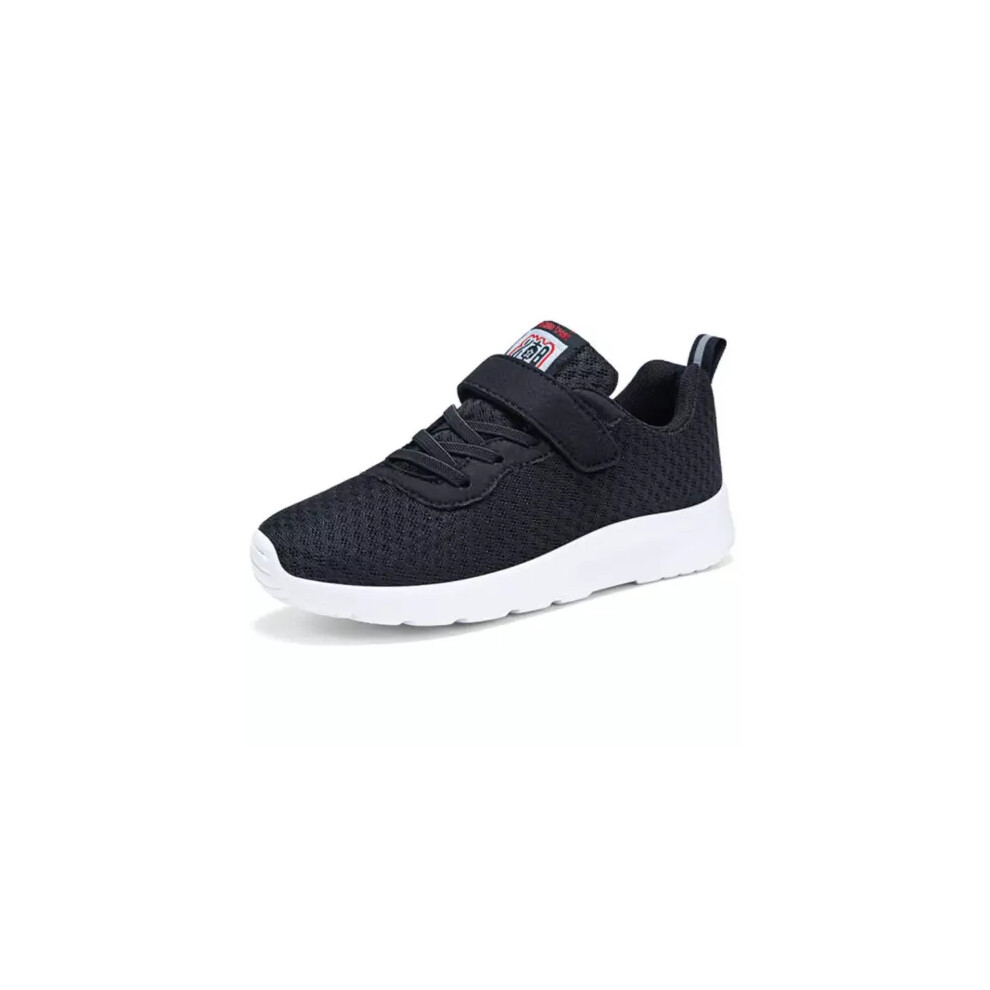 (Black, UK13 Kids) Boys Girls Running Sneakers Lightweight School Sports Shoes Kids Trainers Size