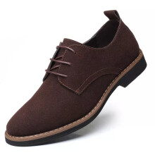 (UK 14=EU 48, Brown) Men's Casual Shoes Lace Up Formal Dress Shoes Suede Oxford Leather Shoes Size