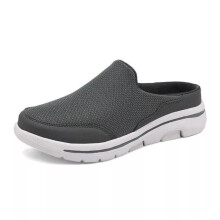 (UK 6-EU 40, Dark Grey) Mens Women Loafer Shoes Slip on Sneaker Mules Backless Slipper Causal Shoes Size