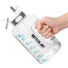 1.5L Sports Water Bottle Time Marker with Straw Large Gym Travel Drinking Bottle
