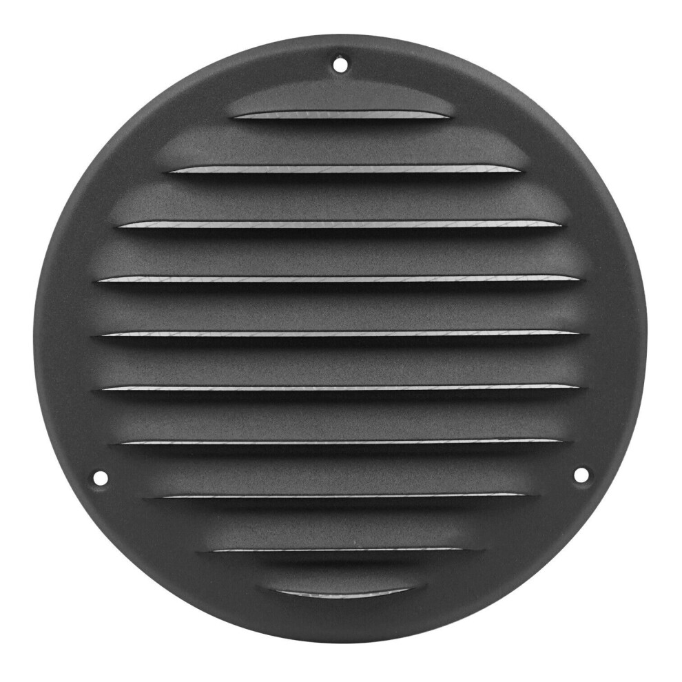 Anthracite Metal Round Air Vent Grille 125Mm / 164Mm 5056517970607