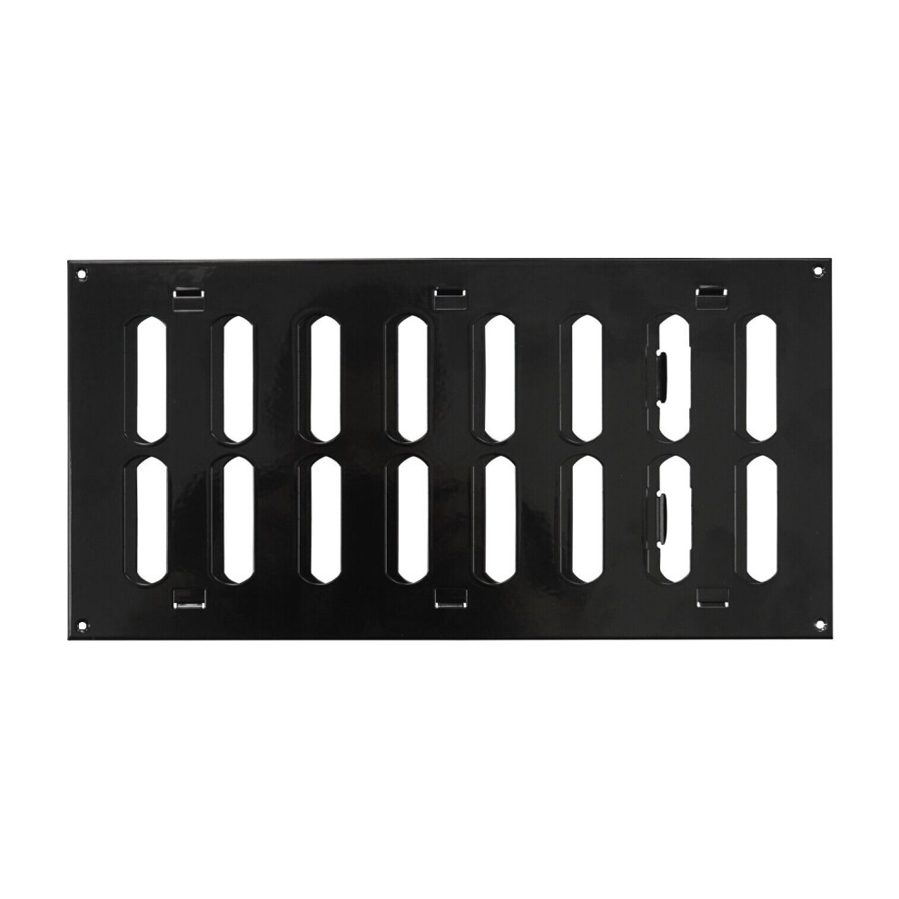 Black Metal Air Vent Grille 300Mm X 150Mm 5056517970683