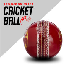 (Red) Cricket Balls Sports 5.5oz Practicing Hard Ball Match Leather Ball