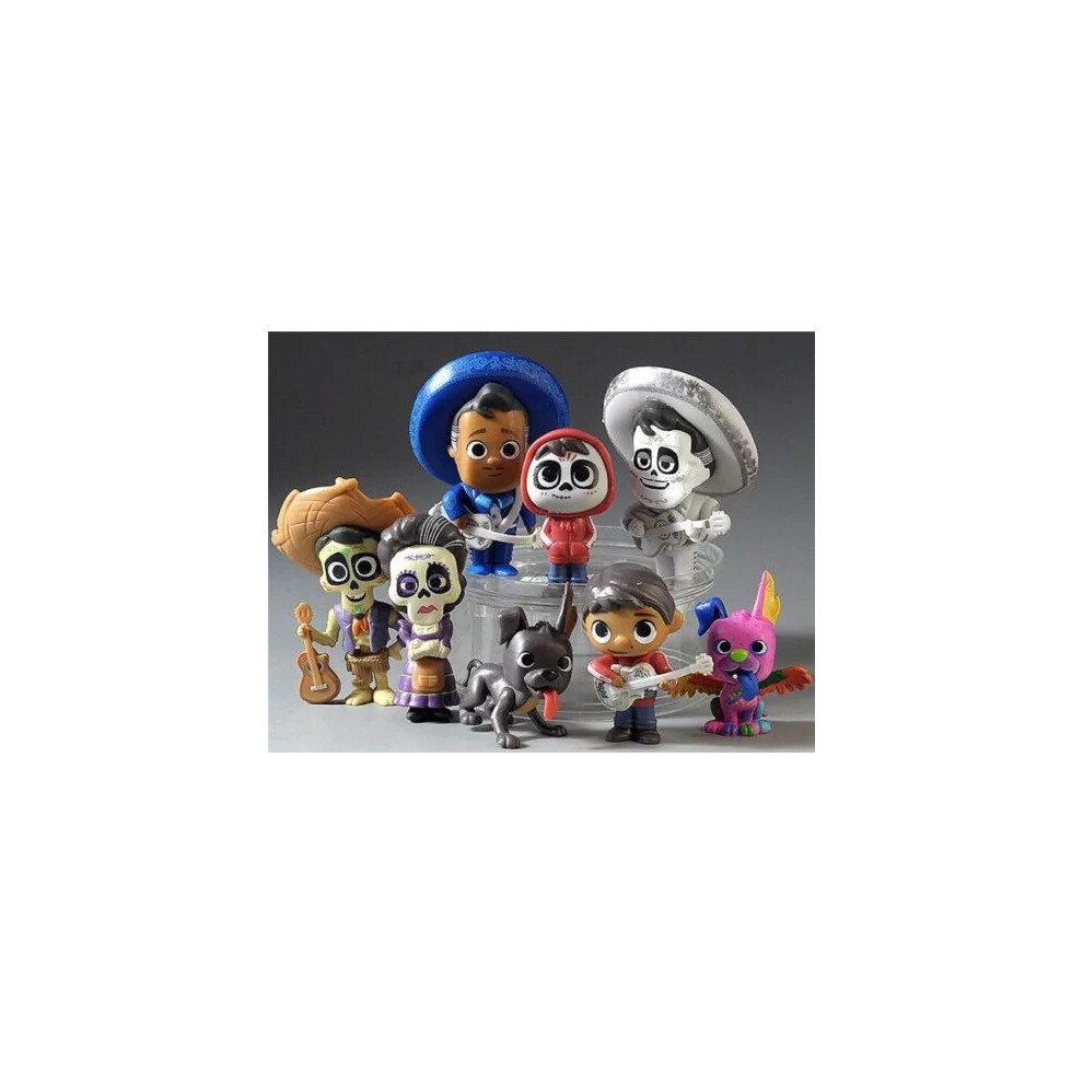 8Pcs Disney Coco Movie Figure Toy Set Miguel HECTOR Dante Imelda Pepita Kids Toy
