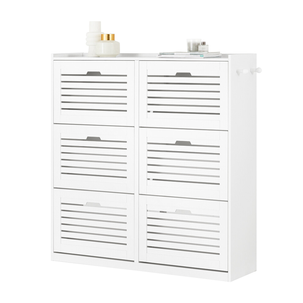 SoBuy FSR145-W, 6 Drawers Shoe Cabinet Shoe Rack Shoe Storage