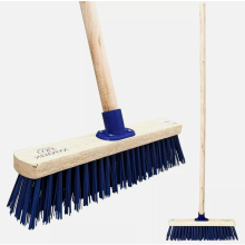 Outdoor Broom Head Handle 15" PVC Heavy Duty Garden Yard Brush Stiff