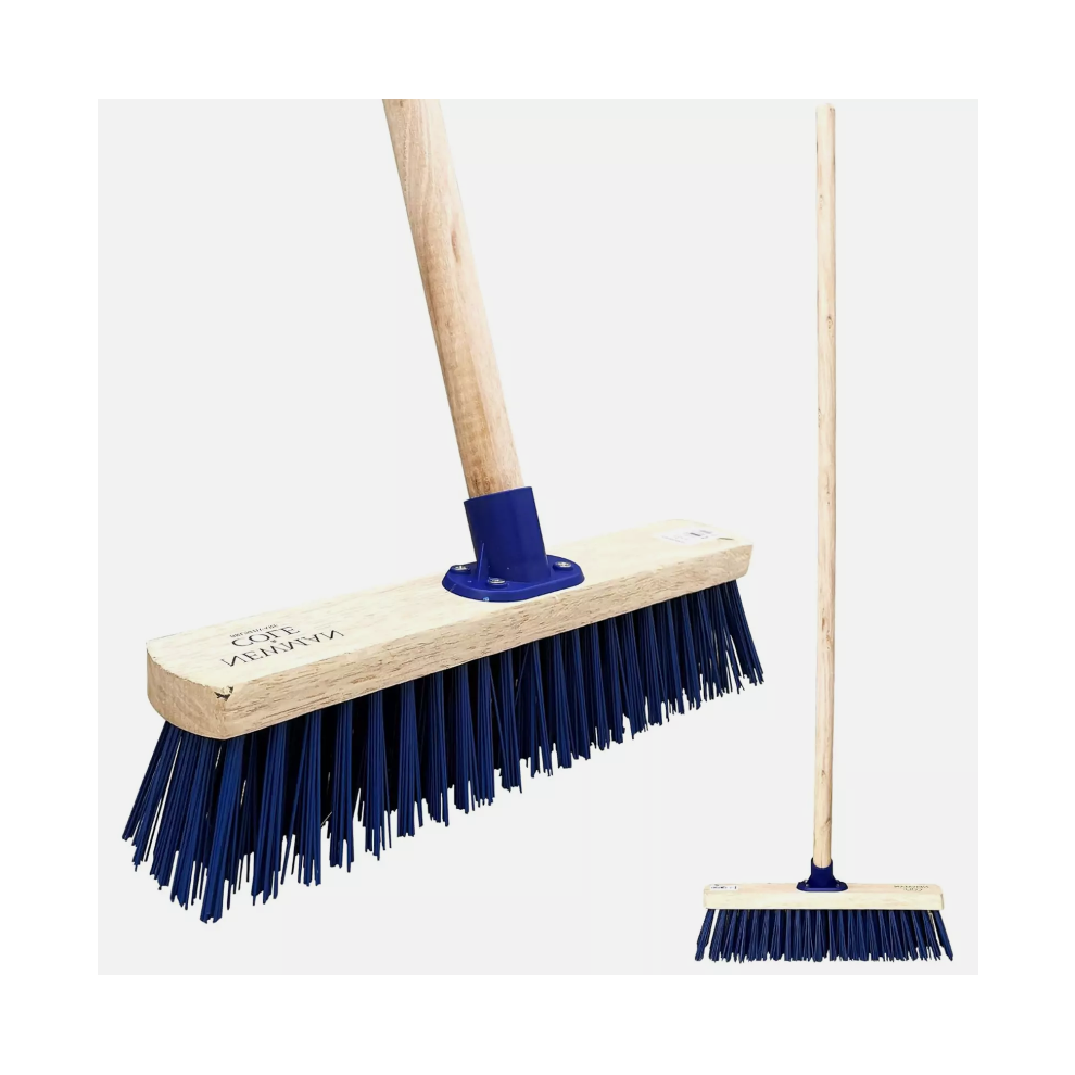 Outdoor Broom Head Handle 15" PVC Heavy Duty Garden Yard Brush Stiff