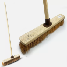 Outdoor Broom Head with Handle Garden Brush Sweeping Stiff Hard Yard