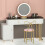 1 Pack Velvet Leather Makeup Dressing Chair Vanity Stool Pink 3