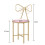 1 Pack Velvet Leather Makeup Dressing Chair Vanity Stool Pink 4