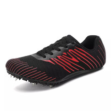 (Black-1, UK Size 5=Tag Size 39) Womens Track Shoe Lace Up & Field Shoes Unisex Spikes Running Comfortable Nails