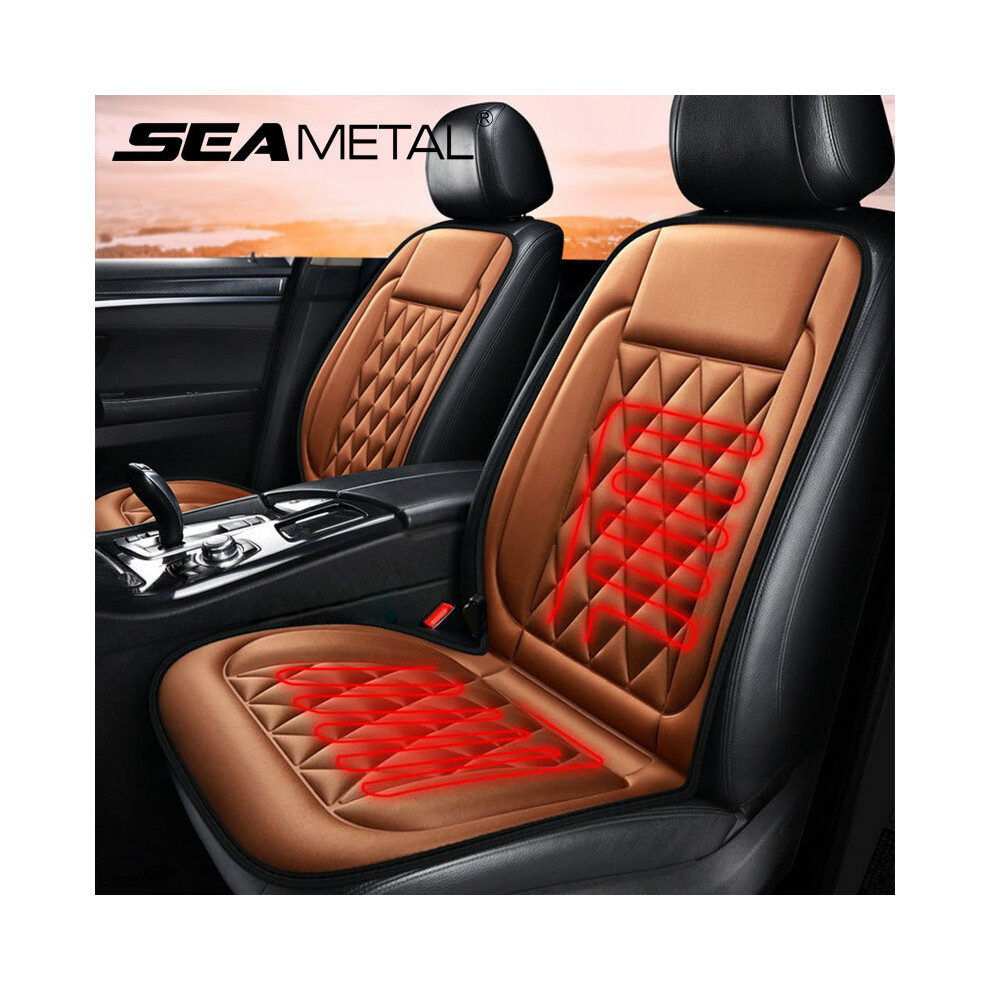 (Brown 1pc) Heated Car Seat Cover Universal Front Seat Heating Vehicle Seat Cushion-image-OPC-PDZ58Z2-NEW