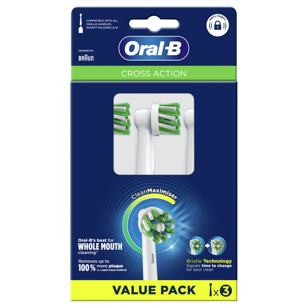 Oral-B Oral B Cross Action Refillable Head Electric Toothbrush Deep Cleaning Bristle 3X