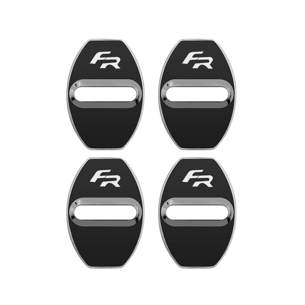 (for FR black) 4pcs Car Door Lock Cover Protect Buckle Cover Latch Stop Anti Rust Car