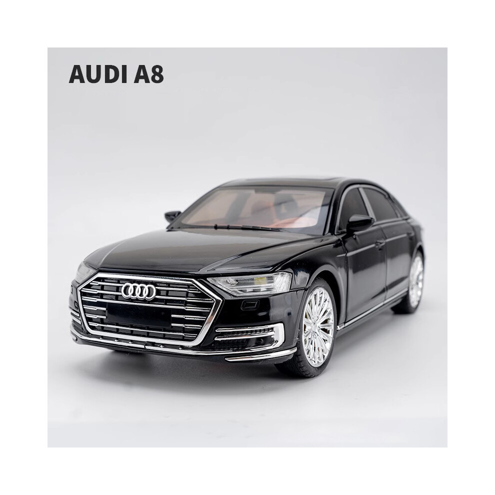 (Black) 1:24 Audi A8 Luxury Car Alloy Car Diecasts & Toy Vehicles Car Model Sound