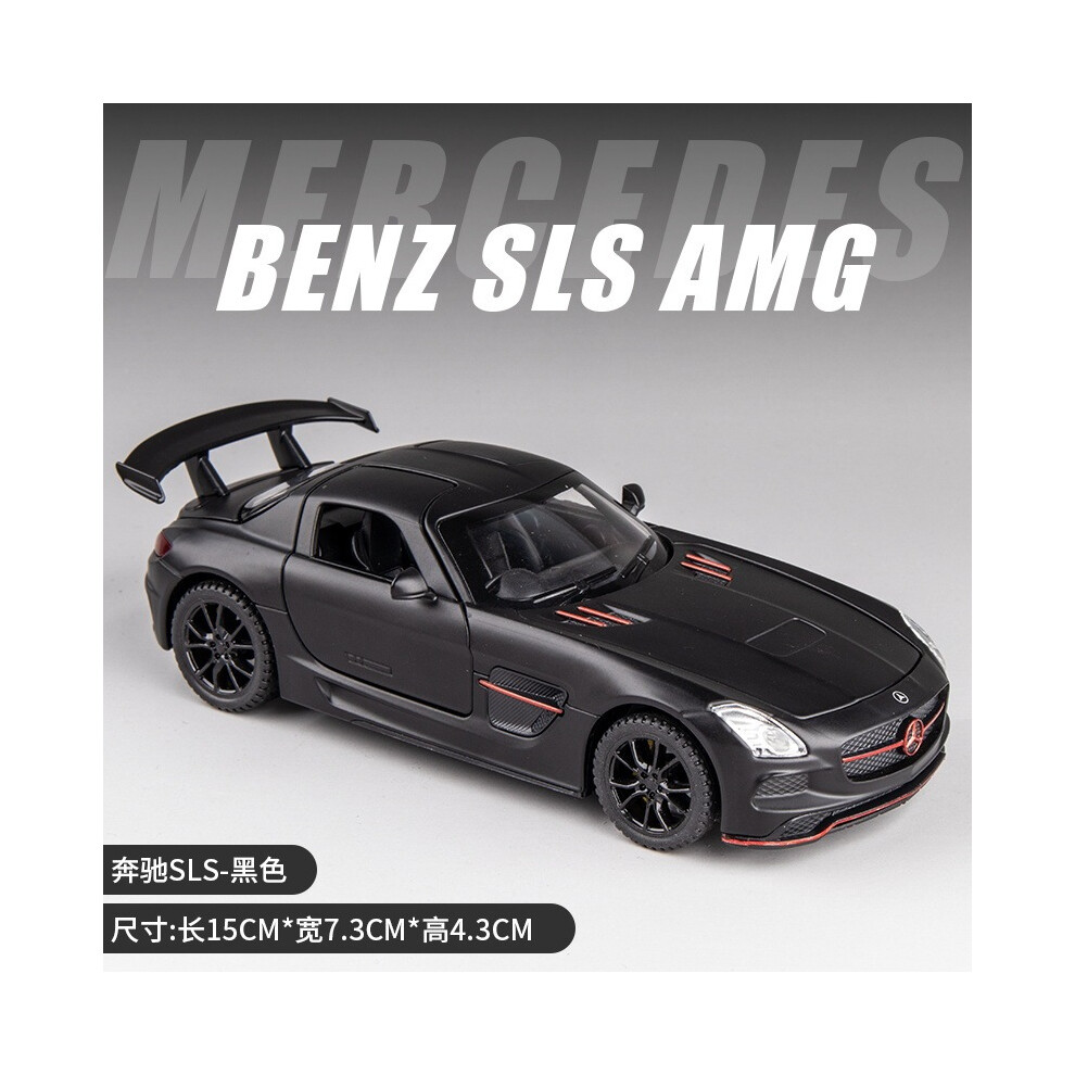 (Black No box) 1:32 Mercedes-Benz SLS  Diecast Metal Alloy Model car Sound Light Pull-image-OPC-PDZ5YS5-NEW