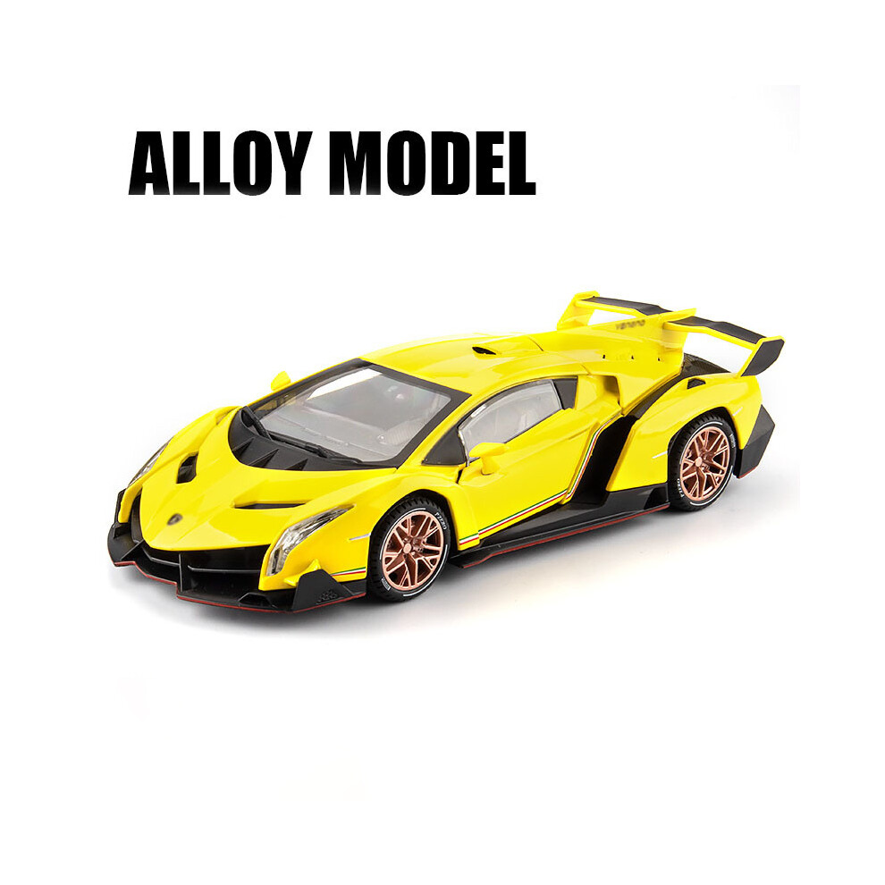 Maxpower Yellow/Light () 1:24 Lamborghinis Veneno Supercar Alloy Cast Toy Car Model Sound And