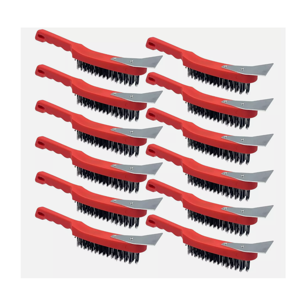 Wire Brush Scraper Set 12X Deck Cleaner Scrub Heavy Duty Rust Remover 5060507285350