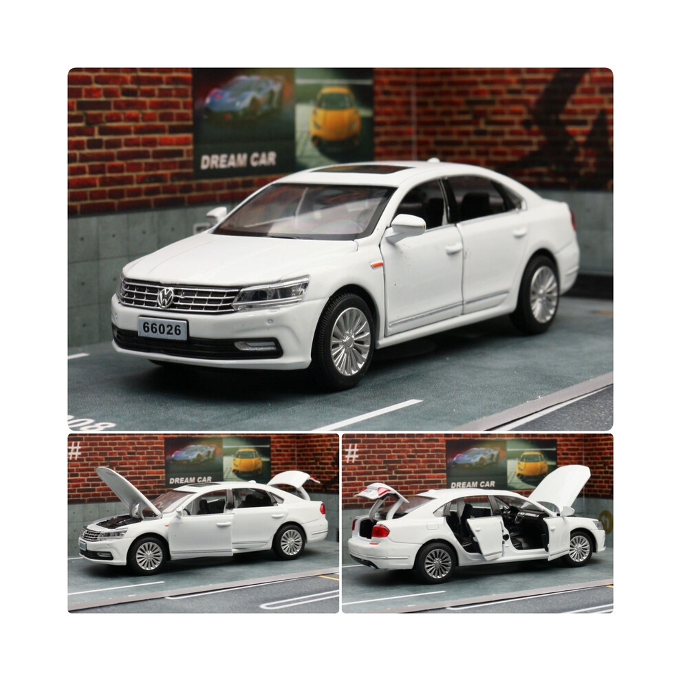 (WHITE) 1/32 Volkswagen Passat Toy Car Model Diecast Alloy Metal Miniature Sound