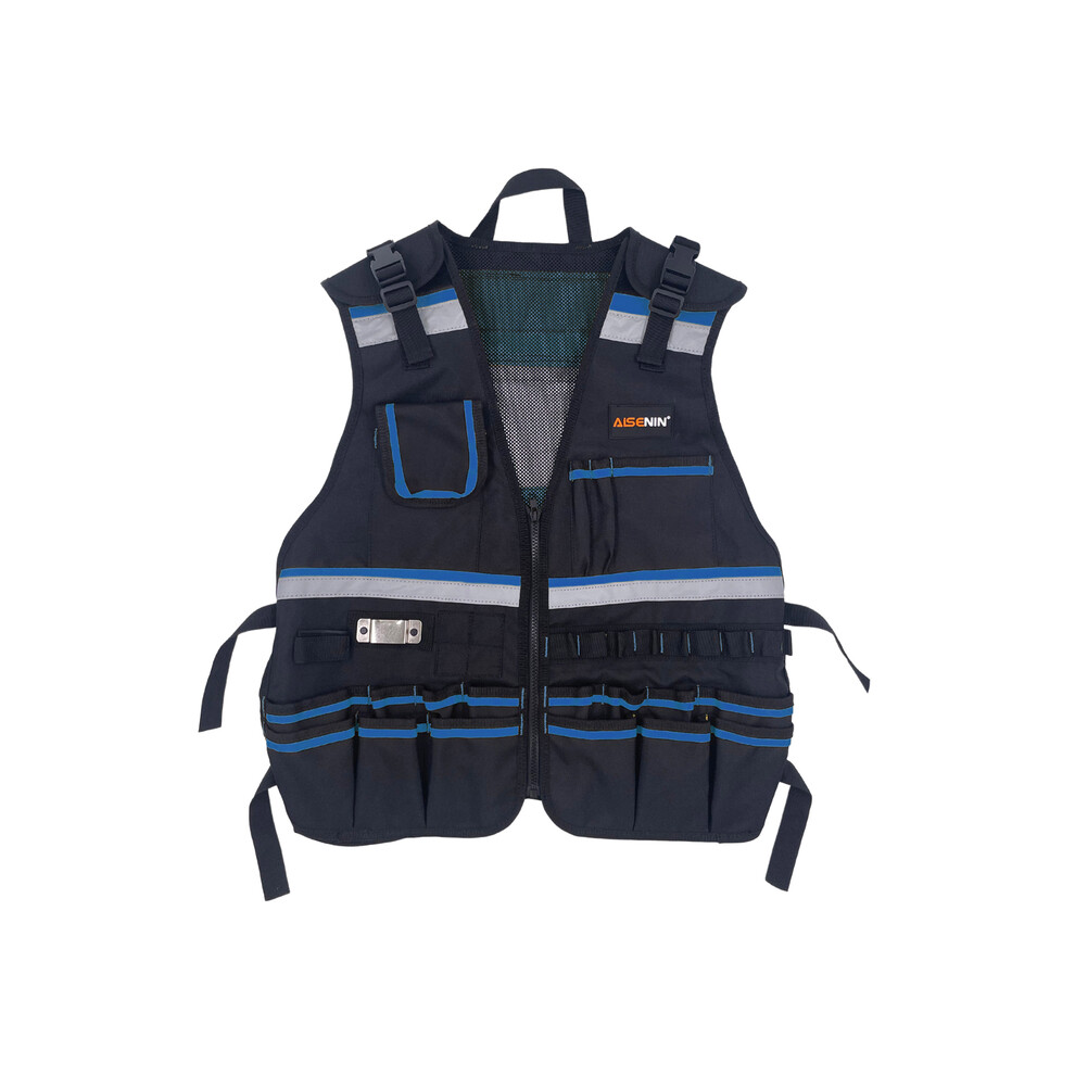(Blue) Tool Vest with Adjustable Straps, Tool Pockets, Tool Bags Belt Loops and-image-OPC-PDZ69PR-NEW