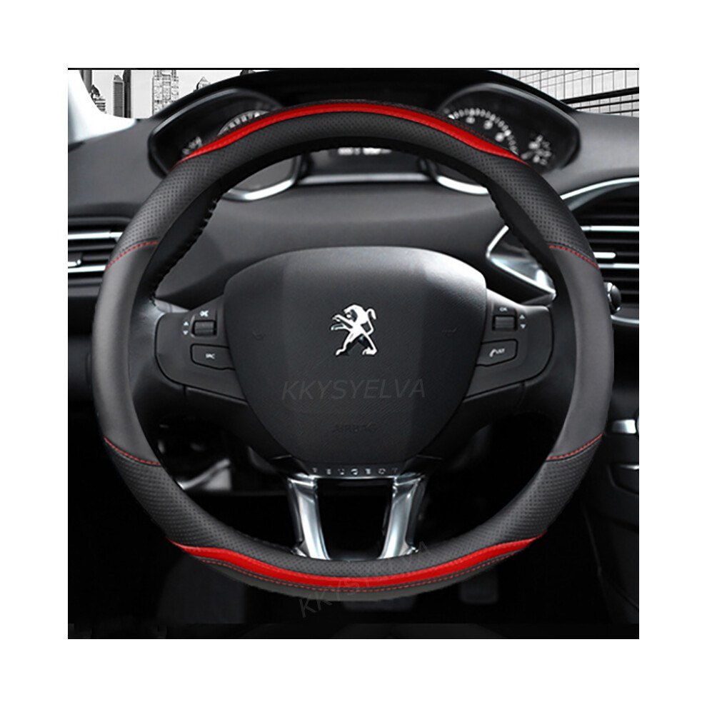 Car Steering Wheel Cover Carbon Fibre +Leather For Peugeot 208 2012~2018-image-OPC-PDZ6B9K-NEW