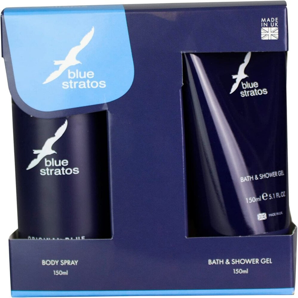 Blue Stratos Parfums Bleu Limited Gift Set 150ml Shower Gel + 150ml Deodorant Body Spray