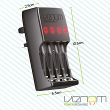 Venom Pro Charge In Wall Charger for Rechargeable AA and AAA Batteries