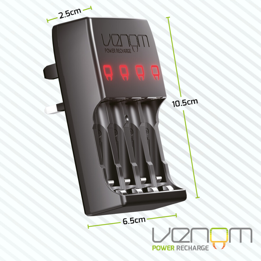 Venom Pro Charge In Wall Charger for Rechargeable AA and AAA Batteries
