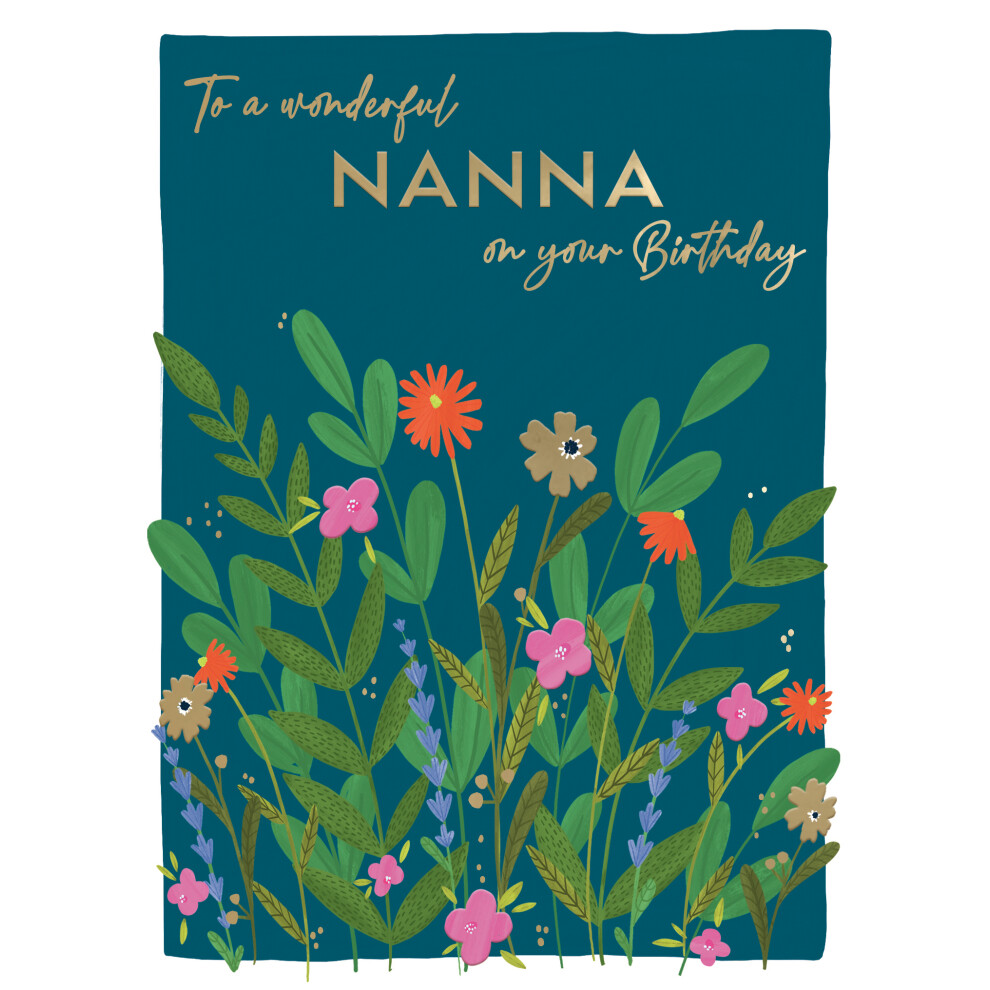 Wonderful Nanna On Your Birthday Flower Power! Contemporary Birthday Card