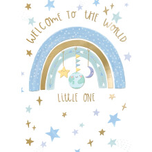 Welcome To The World Boy Magic Rainbow Dreams! New Baby Contemporary Card