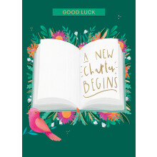 Good Luck A New Chapter Magical Adventures Await! Good Luck Greeting Card