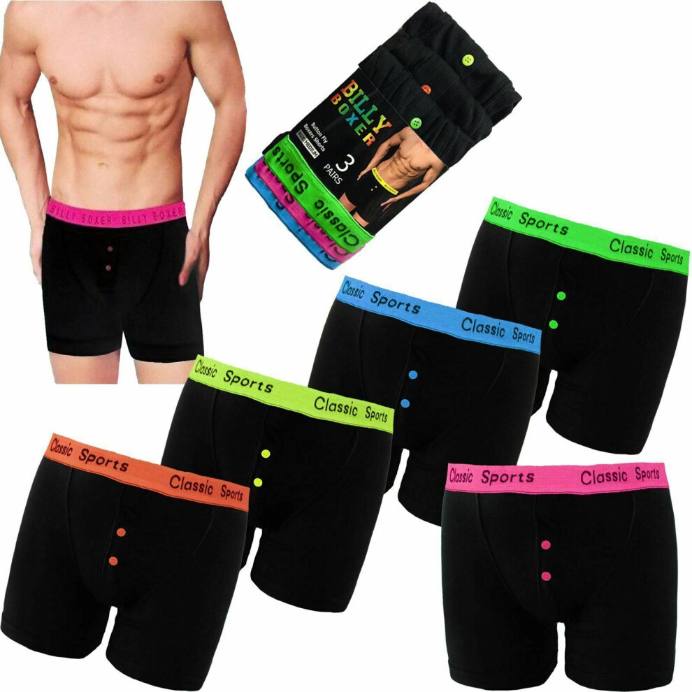 (Small) 12 Pack MEN NEON SPORT COTTON BOXER SHORTS UNDERWEAR