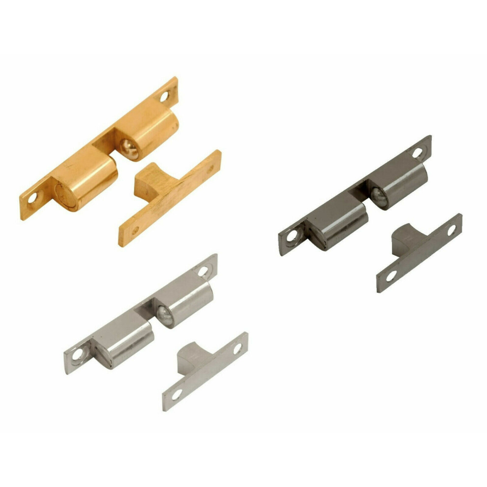 (42Mm, Brass (Pack Of 2)) Dzina Adjustable Double Ball Cabinet Cupboard Display Door Roller Latch Catch 5057670087836