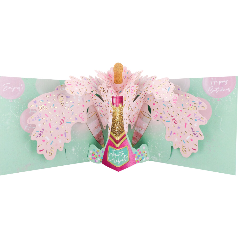 Second Nature Lovely Bubbly Birthday Sparkling Joy! 3D Pop Up Birthday Card