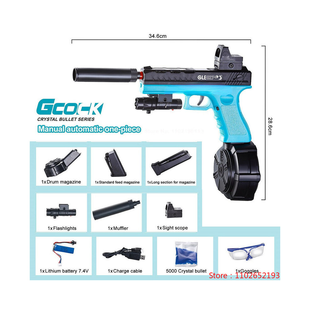 (4) 2023 2 in 1 Glock Gel Blaster Electric Water Beads Toy Gun Splatter Ball